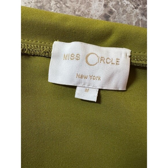 Miss Circle Women’s M Long Sleeve Open Crop Top Tie Front, Pockets, Lime Green - Picture 6 of 11